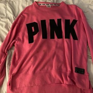 Pink brand oversized crew neck sweatshirt size XS